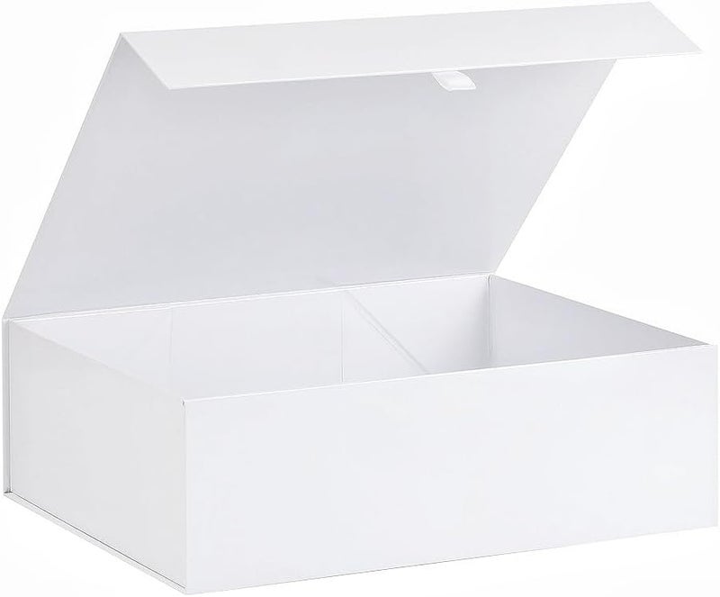 PLINJOY Extra Large White Gift Box 16.5x14x5.5 Inches,Gift Boxs for Presents with Lid Magnetic Closure Collapsible,Bridesmaid Proposal Box,Birthday, Christmas,for Clothes and Large Gifts - Image 1
